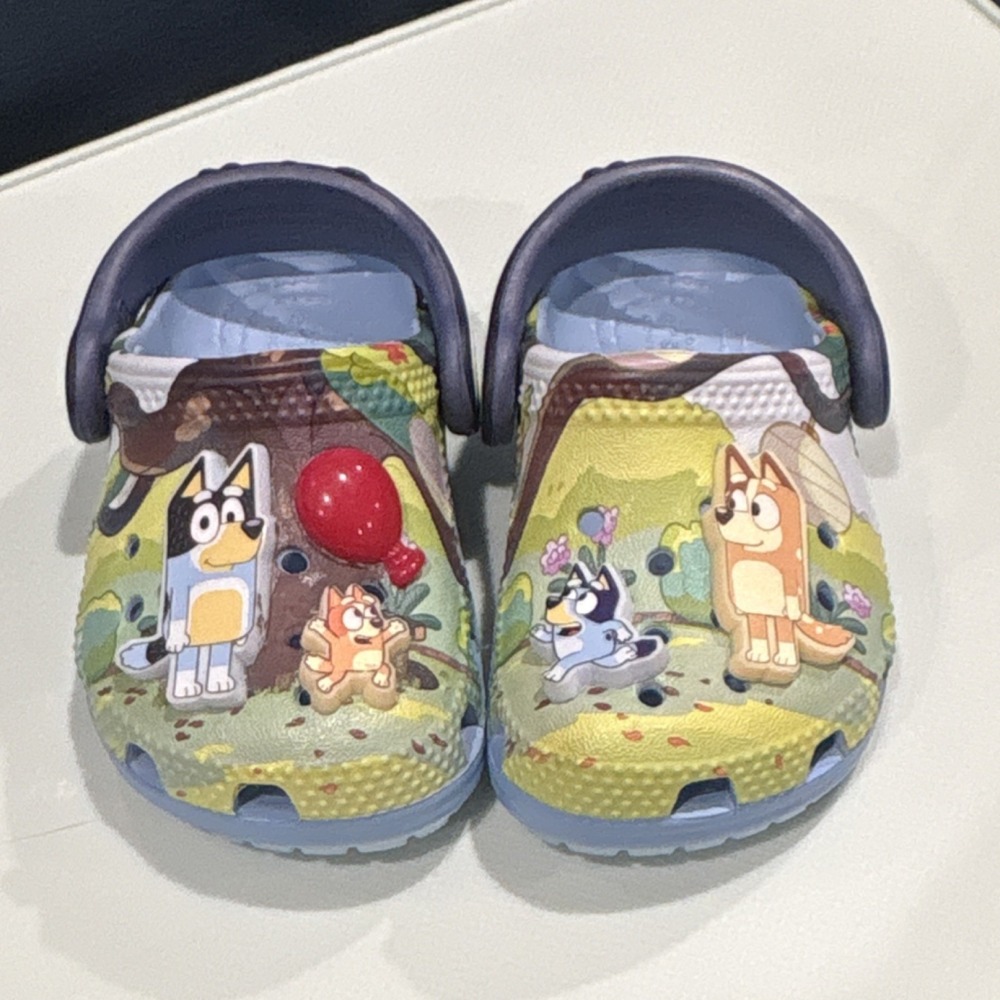 Crocs Bluey Cartoon Clog Kids Shoes Slip-On Low Top Blue US 4 Synthetic